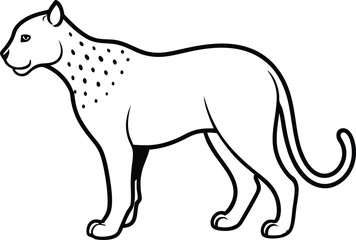 Jaguar outline and symbols. Dark level variety basic exquisite white foundation Leopard animal vector and silhouette