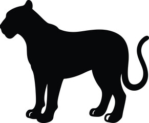 Jaguar outline and symbols. Dark level variety basic exquisite white foundation Leopard animal vector and silhouette