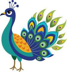 peacock with feathers