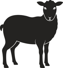 Simple and cute sheep illustration set. sheep silhouette isolated vector illustration