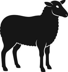 Simple and cute sheep illustration set. sheep silhouette isolated vector illustration