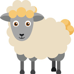 Simple and cute sheep illustration set