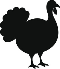 black and cartoon chicken