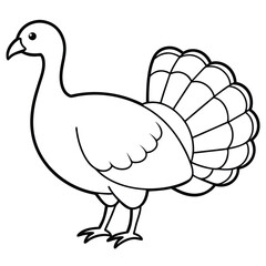 Turkey bird silhouette in black. Set of turkeys silhouette isolated for Thanksgiving Day. 