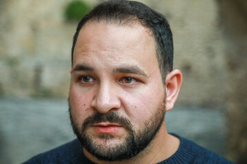 Embarassed Gaze Of A Nervous Man 