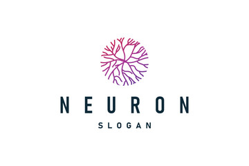 Neuron Logo, Neuron Nerve or Seaweed Vector Abstract Molecule Design, Template Illustration