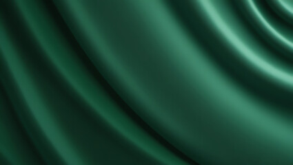 Beautiful smooth elegant wavy emerald green satin silk luxury cloth fabric texture, abstract background design. Card or banner