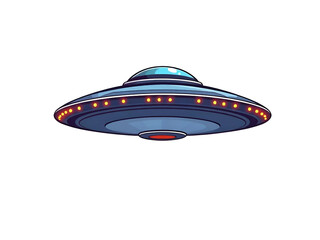 cartoon ufo spaceship on a transparant background