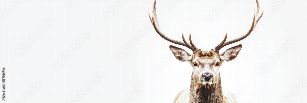 Leinwandbilder elegant deer with impressive antlers standing proudly in a serene setting with plenty of copy space 