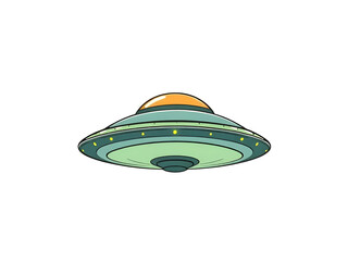 cartoon ufo spaceship on a transparant background