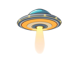 cartoon ufo spaceship on a transparant background