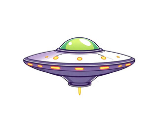 cartoon ufo spaceship on a transparant background