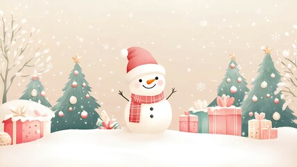 snowman with gifts