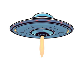 cartoon ufo spaceship on a transparant background