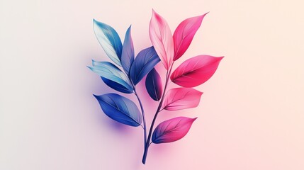 Colorful leaves arranged artistically against a soft pastel background in a creative display of nature