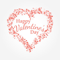 Valentine's Day card. minimal vector illustration with a heart-shaped frame made of lots of pink bubbles and text. cute composition for background, greeting, invitation, banner, frame with copy space