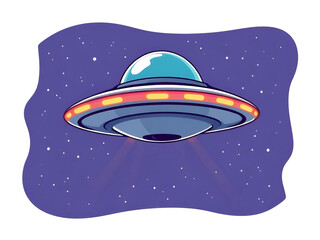 cartoon ufo spaceship on a transparant background