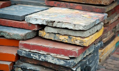 Sustainable construction using recycled concrete and brick slabs