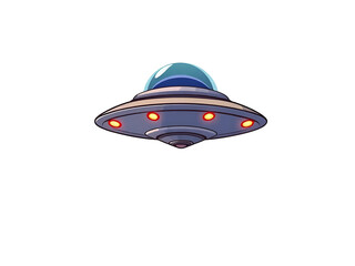 cartoon ufo spaceship on a transparant background