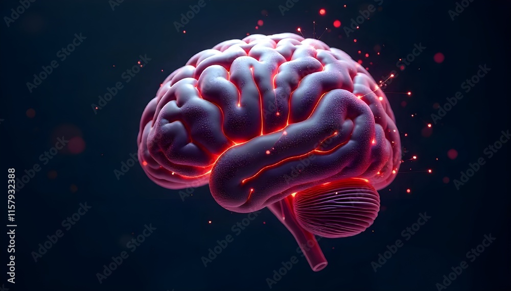 Aufkleber An image of a human brain with a neural network circuit overlay, symbolizing intelligent thinking and the processing of big data and artificial intelligence
