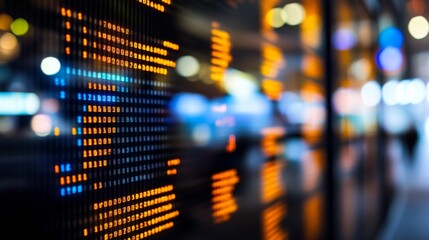 Dynamic Data Display with Bold Colors and Light Effects