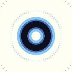 Modern abstract background featuring concentric circles in shades of blue and white.