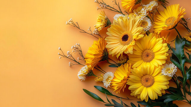 A bright bouquet of yellow daisies for Ethiopian Meskel celebrations, perfect for festive invitations, decorations, or social media posts highlighting joy and warmth.