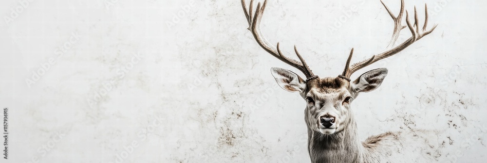 Leinwandbilder elegant deer showcasing majestic antlers in a serene setting with ample space for design and creativ