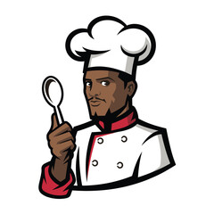 african american chef vector