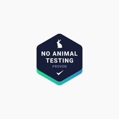 No Animal Testing label design vector. Product not tested on animals icons. Not tested on animals icon. Black and white icons. No animals testing sign icon. Not tested symbol.