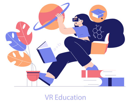 Edtech. Flat Vector Illustration