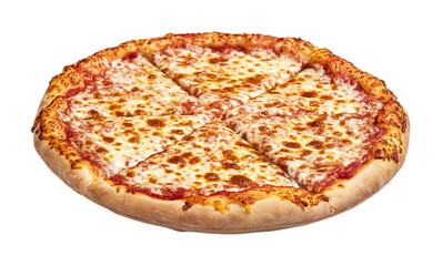 Classic Margherita Pizza Slice Isolated on White Background