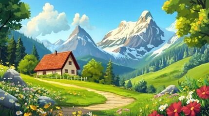 A Cozy Cottage Nestled in a Picturesque Mountain Valley