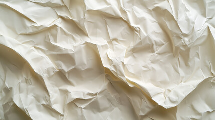 Obraz premium Crumpled paper texture showcasing intricate folds and shadows in natural light,white crumpled paper