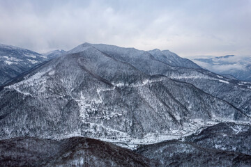 snow covered mountains