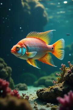 Eine Scholle bunter Fische schwimmt zusammen in der Koralle, gew?sser, tierwelt, farbenfroh
