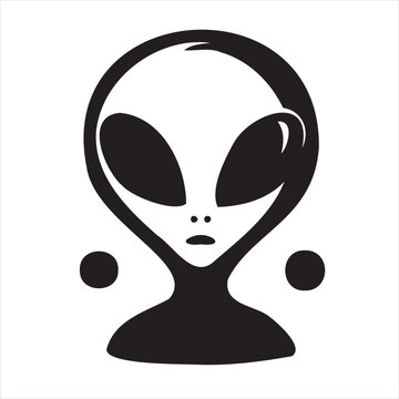 A playful alien icon with a modern and minimalistic design, featuring a unique extraterrestrial face. Perfect for sci-fi themes, gaming, technology projects, and creative branding.