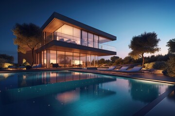Fototapeta premium luxury villa with pool 