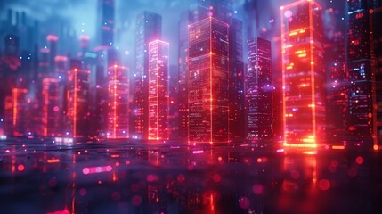 Obraz premium Craft a neon display of political interactions symbols, featuring illuminated