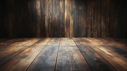 Wooden floor setup for photography indoor studio detailed texture warm lighting artistic shot creative background