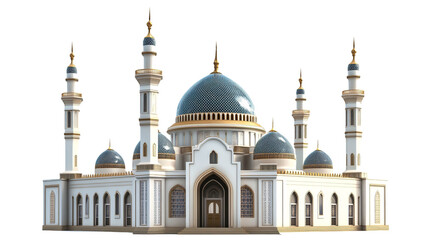 Mosque Isolated on White Background - Religious Building