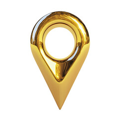 Gold map pointer icon no background