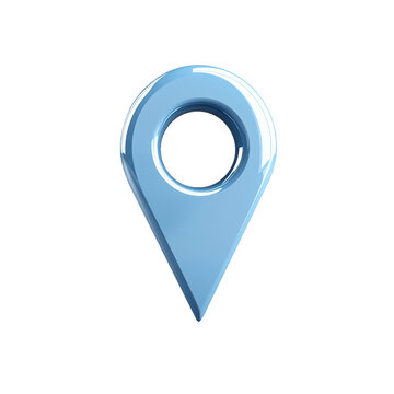 Blue map pointer icon no background