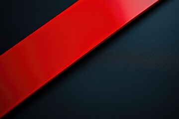 Abstract diagonal red stripe on dark background.  Simple, bold, and graphic design.