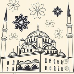 Fototapeta premium blue mosque city