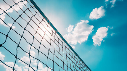 Volleyball Net Under Bright Sky