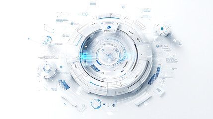 Obraz premium Futuristic financial planning interface with digital elements and graphs