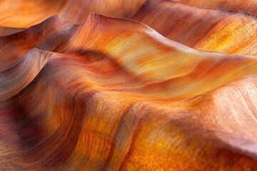 Obraz premium Abstract image of flowing, warm-toned fabric resembling desert dunes or sandstone formations.