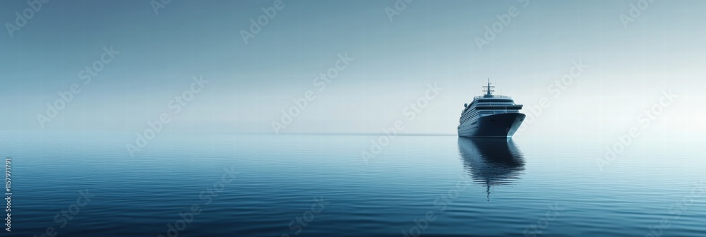 Aufkleber Luxury cruise ship glides across tranquil sea creating a serene atmosphere perfect for relaxation and enjoyment. Generative AI