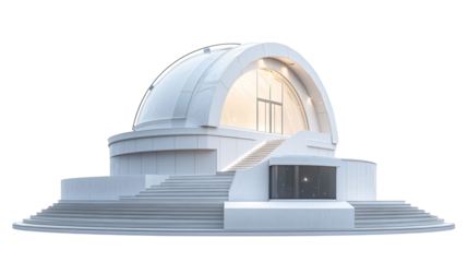 Observatory Isolated on White Background - Astronomical Facility